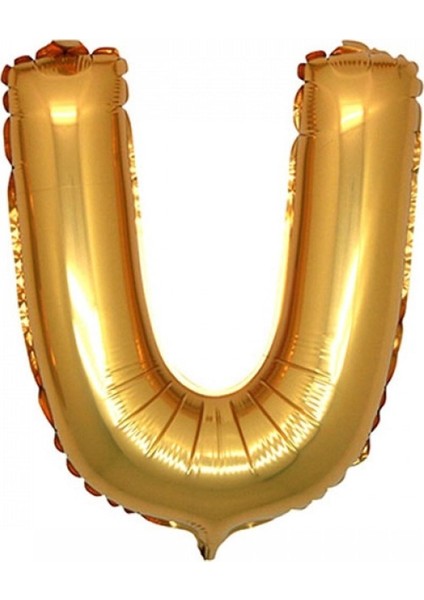 U (Gold) Harf Folyo Balon - 90 cm - Altın Folyo Harf Balon