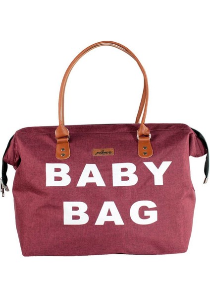 Baby Bag Çanta Keten Bordo