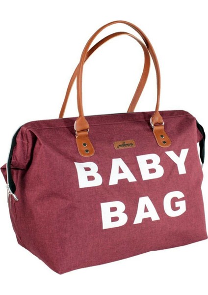 Baby Bag Çanta Keten Bordo