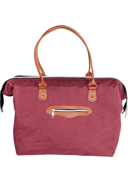 Baby Bag Çanta Keten Bordo