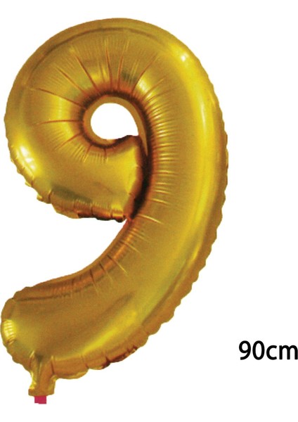 90 cm 9 Rakamı Folyo Balon Altın