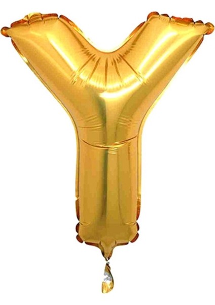 Balon Parti Y Harf Gold Folyo Balon 102 cm