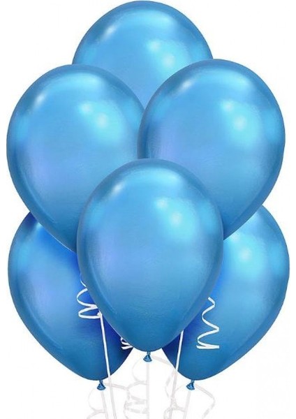 Balon 100 Adet Metalize Balon Metalik Balon Mavi 16 Inç