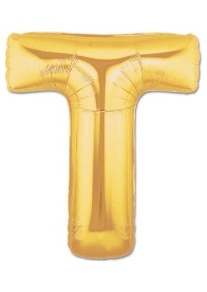Harf Folyo Balon T Harfi Büyük Boy Balon Altın Sarısı /dore 100CM