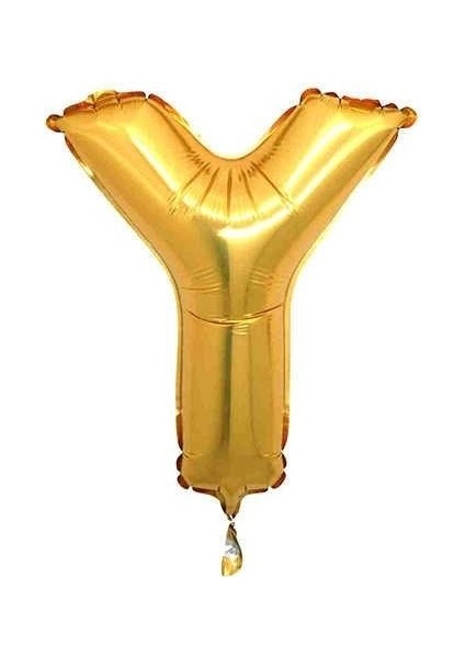Y Folyo Balon Gold 100 cm Helyum Balon Uçan Balon