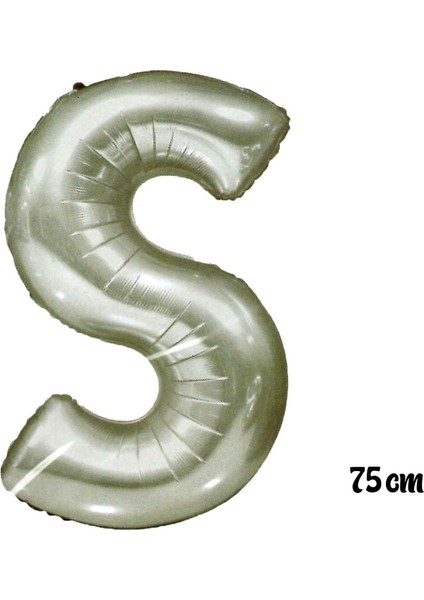 75 cm S Harfi Folyo Balon Gümüş