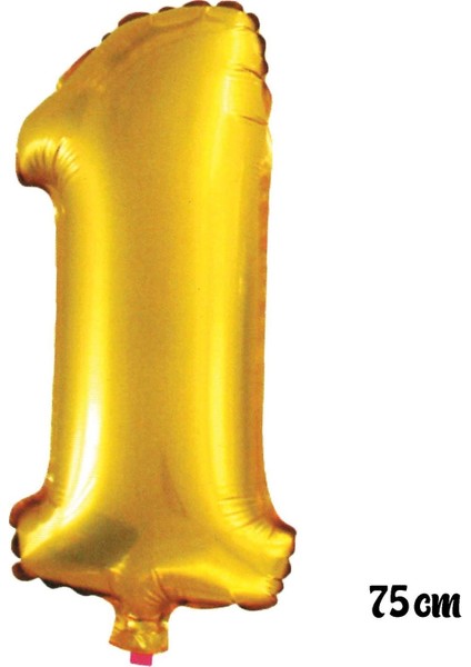 75 cm 1 Rakam Folyo Balon Altın