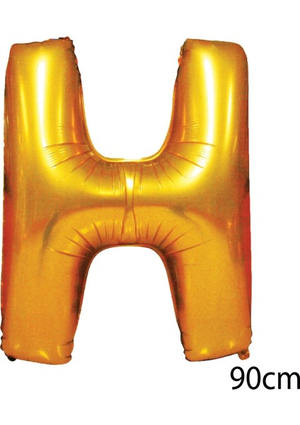 90 cm H Harfi Folyo Balon Altın