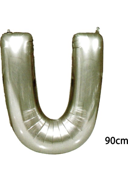 90 cm U Harfi Folyo Balon Gümüş