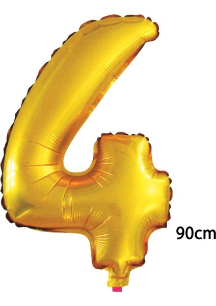 90 cm 4 Rakamı Folyo Balon Altın