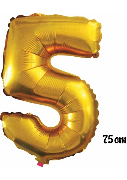 75 cm 5 Rakam Folyo Balon Altın