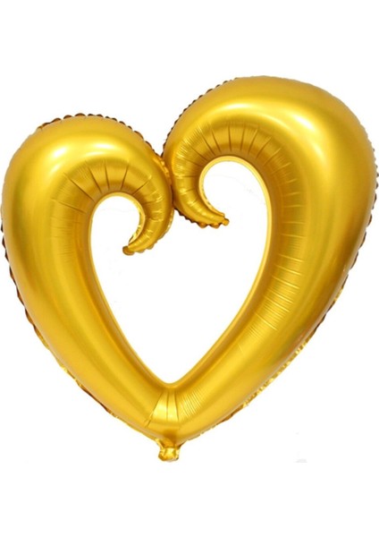 Balon Gold Ortası Boş Kalp Folyo Balon