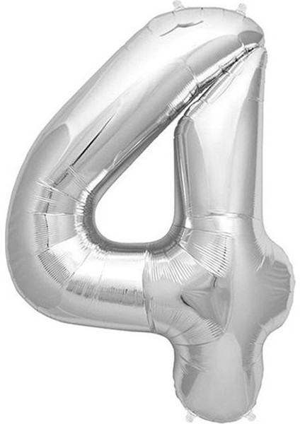 Balon Rakam Balon Folyo Orta Boy 75 cm Gümüş 4