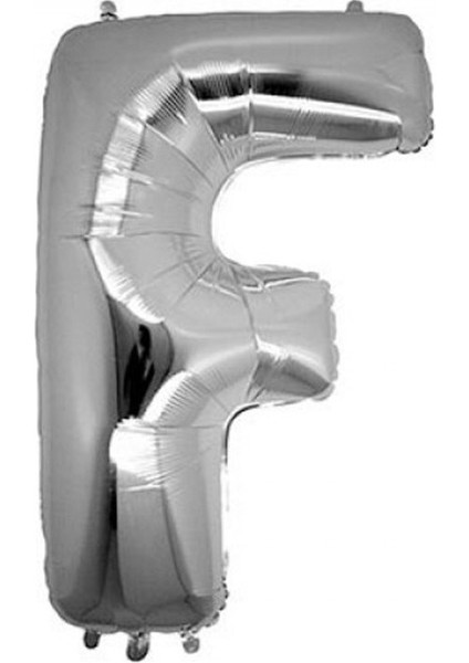 F (Silver) Harf Folyo Balon - 90 cm - Gümüş Folyo Harf Balon