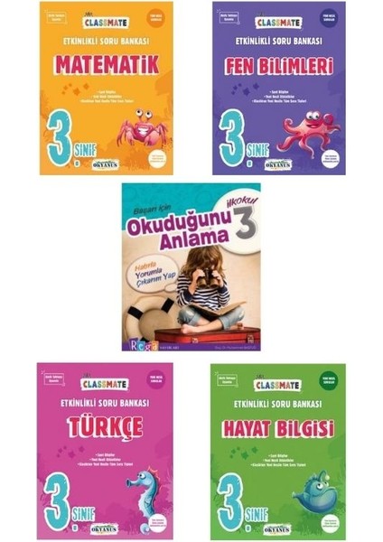 Okyanus Yayınları 3. Sınıf Matematik Fen Türkçe Hayat Bilgisi ve Okuduğunu Anlama Seti