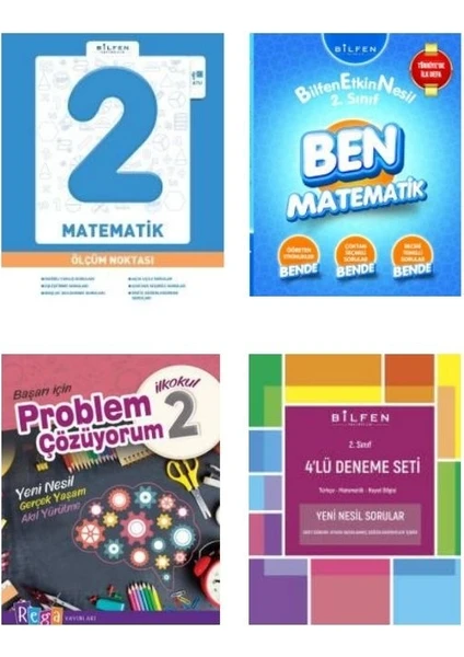 Bilfen Yayınları 2. Sınıf Matematik Konu Anlatımlı Test Kitabı Problem Çözüyorum ve Deneme Kitabı