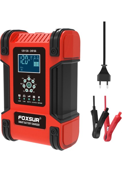 Tam Otomatik 12V 24V 12A Akü Şarj Cihazı (Yurt Dışından)