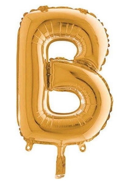 Ezjet Gold Renk Folyo Balon B Harfli Helyum Balon 100 cm Dev Boy