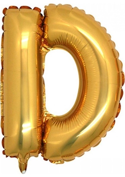 Ezjet D (Gold) Harf Folyo Balon - 90 cm - Altın Folyo Harf Balon