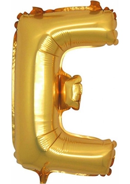 Ezjet E (Gold) Harf Folyo Balon - 90 cm - Altın Folyo Harf Balon