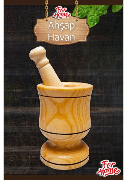 Ahşap Havan Sarımsak Ezici Şimşir Ceviz Fındık Içi Döveceği