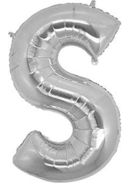 Ezjet S (Silver) Harf Folyo Balon - 90 cm - Gümüş Folyo Harf Balon
