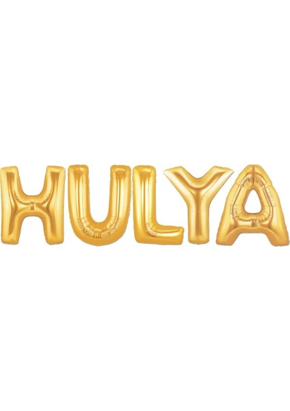 Doğum Günü Hülya Altın Folyo Balon Set 40 cm Isim Balon