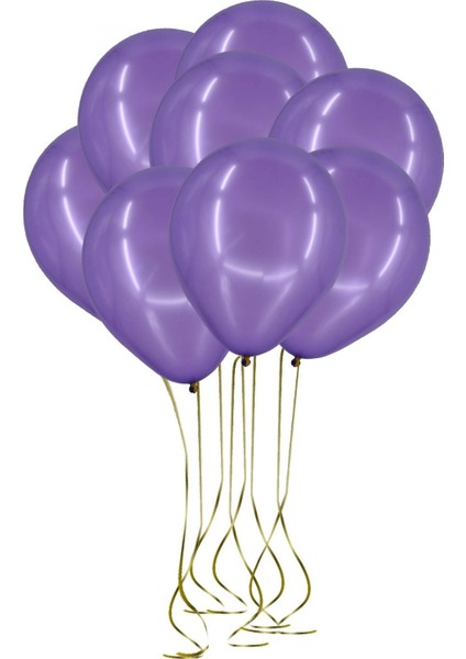 100'LÜ Lateks Metalik Balon Mor