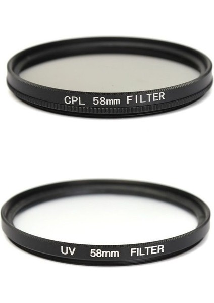 Nikon 50MM 35MM 1,8 G Serisi Lens Uyumlu Uv Cpl Filtre Seti 2li Set 58MM