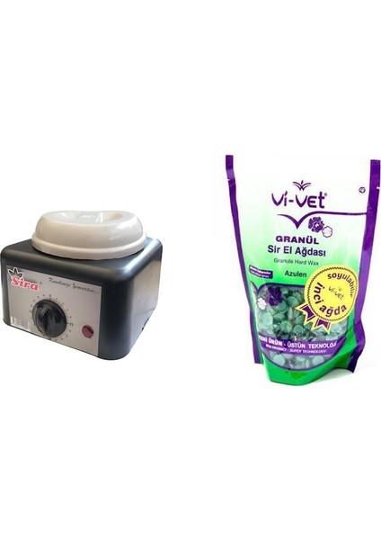 Kazan Ağda Makinesi+Vivet Boncuk Ağda Granüllü Azulen+Spatula