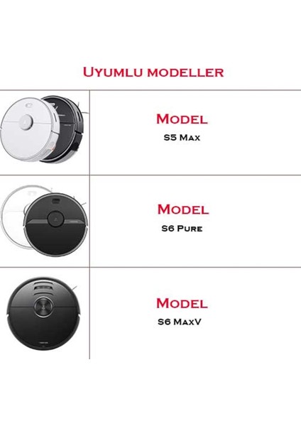 Roborock S6 Pure Uyumlu 10 Adet Hepa Filtre modelleri