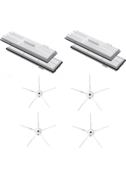 Roborock S7 Uyumlu 4lü Hepa Filtre ve 4lü Yan Fırça