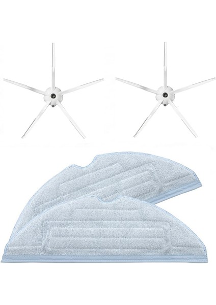 Roborock S7 Uyumlu 2li Yan Fırça ve 2li Fiber Bez