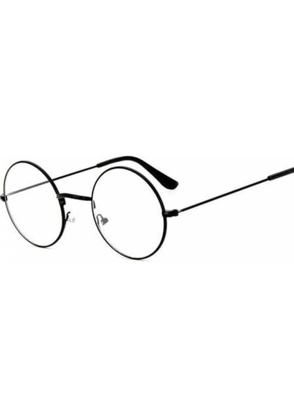 John Lennon Şeffaf Cam Unisex Gözlük (Siyah)