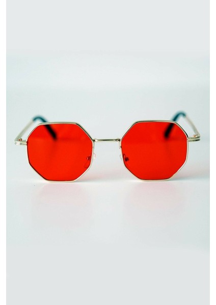 Sekizgen Unisex Güneş Gözlüğü (Kırmızı)