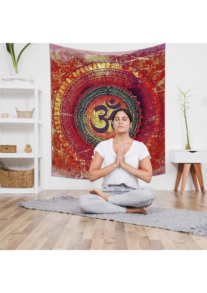 Om- Meditasyon- Yoga Duvar Örtüsü