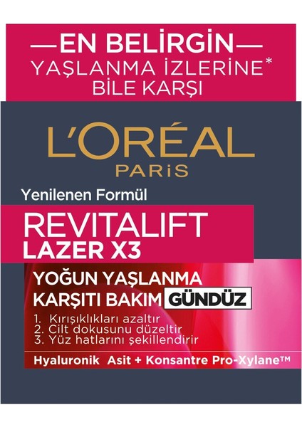 Loreal Paris Revitalift Lazerx3 Yoğun Gündüz 50ML