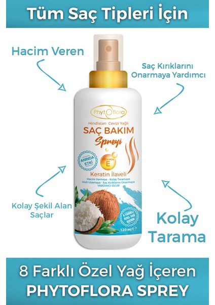 Hindistan Cevizi Yağlı Saç Bakım Spreyi 120 ml fiyatları