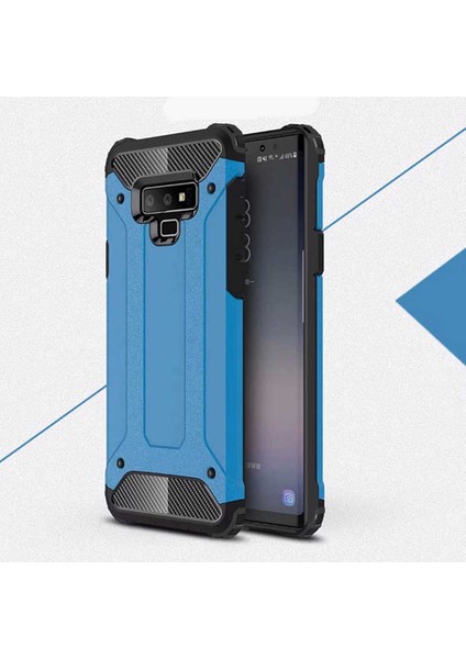 - Samsung Galaxy Note 9 - Kılıf Çift Katman Zırh Tank Crash Military Kapak - Mavi - T5578
