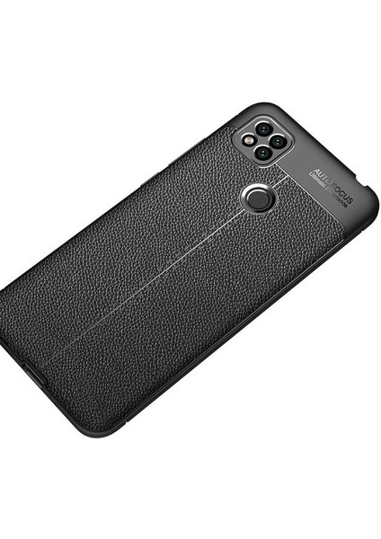 Xiaomi Redmi 9c Kılıf Deri Görünümlü Renk Atmayan Dayanaklı Silikon Kapak (Niss)