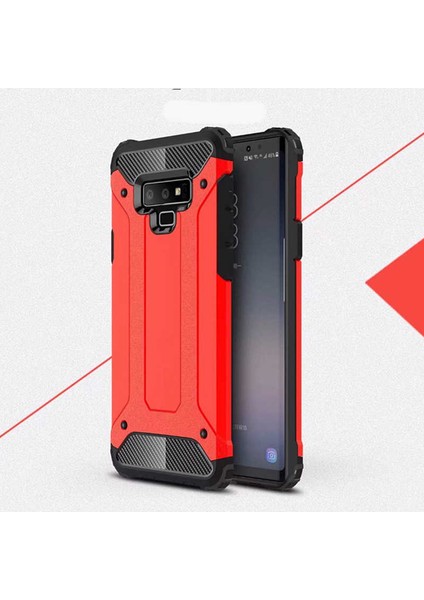 - Samsung Galaxy Note 9 - Kılıf Çift Katman Zırh Tank Crash Military Kapak - Kırmızı - T5578