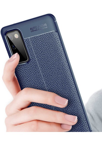 Galaxy S20 Fe Kılıf Kamera Korumalı Deri Görünümlü Silikon Kapak