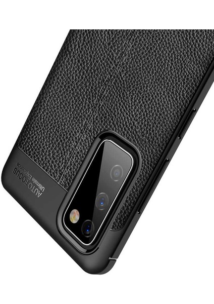Galaxy S20 Fe Kılıf Kamera Korumalı Deri Görünümlü Silikon Kapak