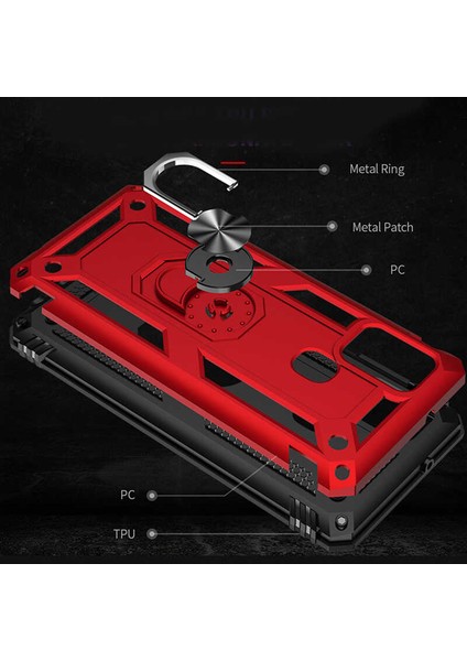 Samsung Galaxy M31 Kılıf Tank Zırh Yüzüklü Mıknatıslı Standlı Kapak (Vega) modelleri