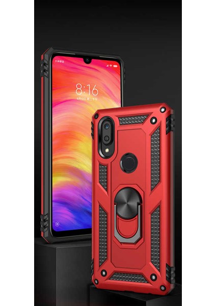Samsung Galaxy A30 Kılıf Tank Zırh Yüzüklü Mıknatıslı Standlı Kapak (Vega)
