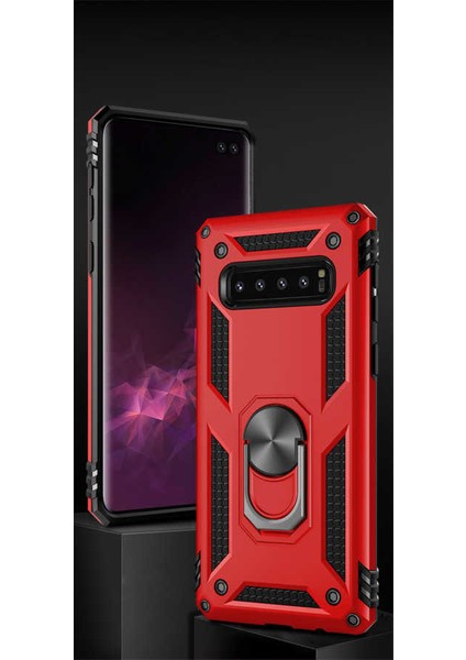 Samsung Galaxy S10 Plus Kılıf Standlı Magnet Mıknatıslı Yüzük Armored Zırhlı Kapak modelleri