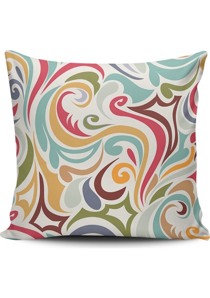 Kırlent Dünyası Modern Desenli Dijital Baskılı Kırlent Kılıfı