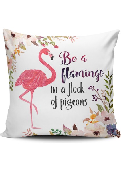 Kırlent Dünyası Sevimli Baykuşlar Dijital Baskılı Kırlent Kılıfı