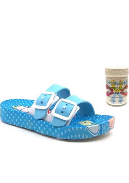 Gzr Kız Çocuk Plaj Ev Banyo Deniz Havuz Günlük Terlik 50ML Nane Ferahlığı Topuk Çatlağı ve Nasır Giderici Krem