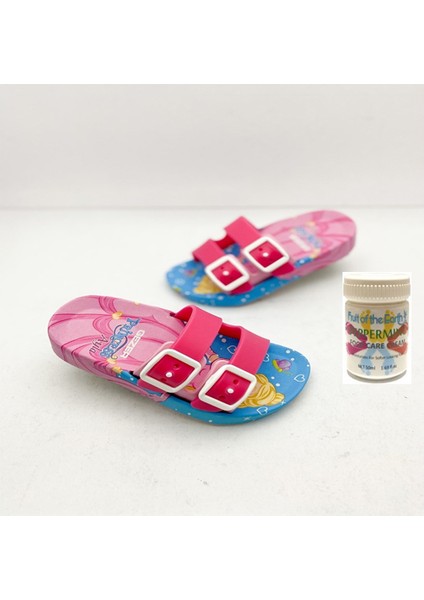 Gzr Kız Çocuk Plaj Ev Banyo Deniz Havuz Günlük Terlik 50ML Nane Ferahlığı Topuk Çatlağı ve Nasır Giderici Krem